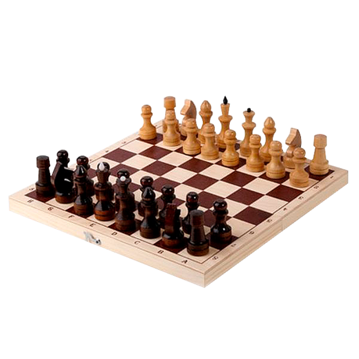 Шахматы обиходные лакированные с доской