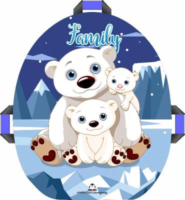Санки-ледянка мягкая Snowkid 50см Family Медведи Larsen
